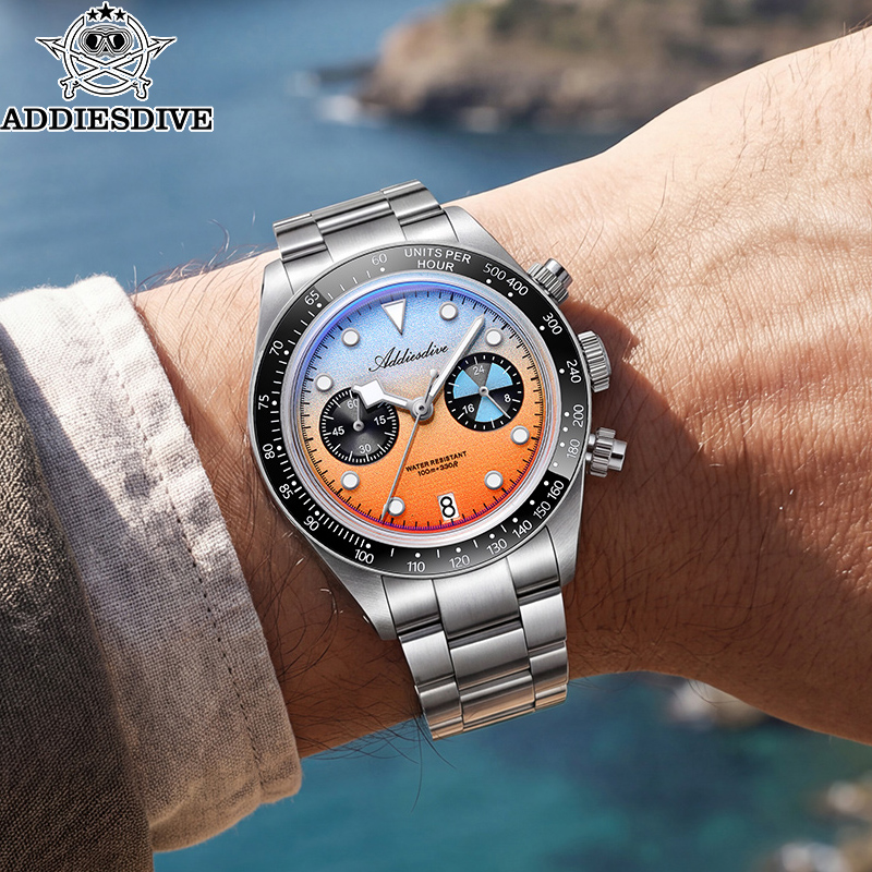 Zero Luxury Watch - ساعة كرونوغراف كوارتز للرجال من ADDIESDIVE