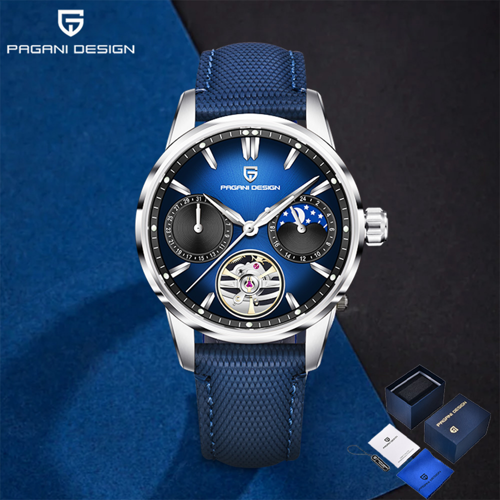 Luxury Watch Moon Phase - 2025 باجاني تصميم توربيون ساعة رجالي
