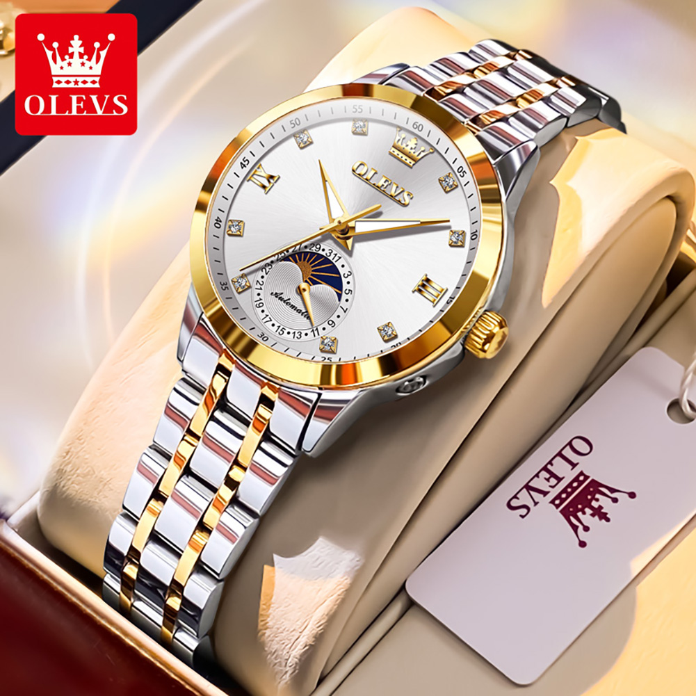 Luxury Watch Moon Phase - ساعة أوليفس 7041 الميكانيكية الأنيقة للنساء