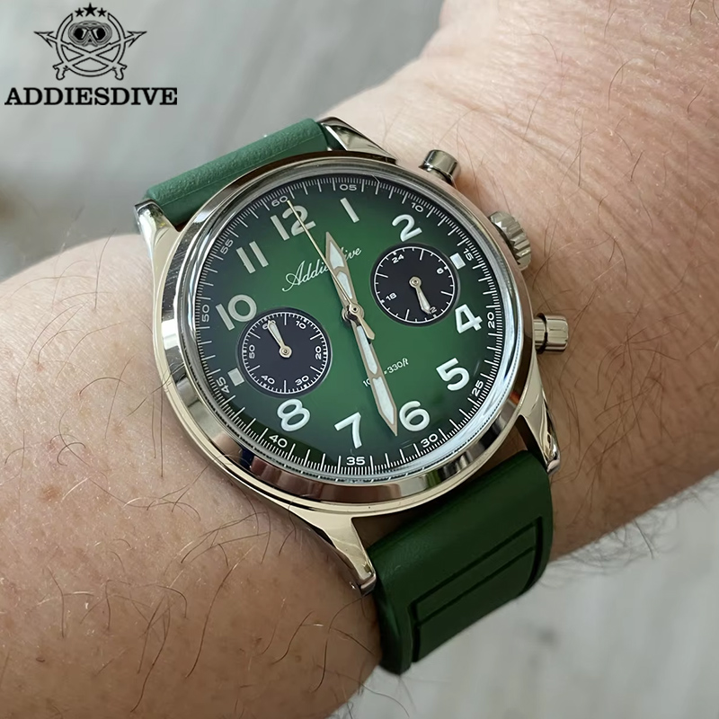 Zero Luxury Watch - ساعات ADDIESDIVE الجديدة كرونوغراف VK64 كوارتز،