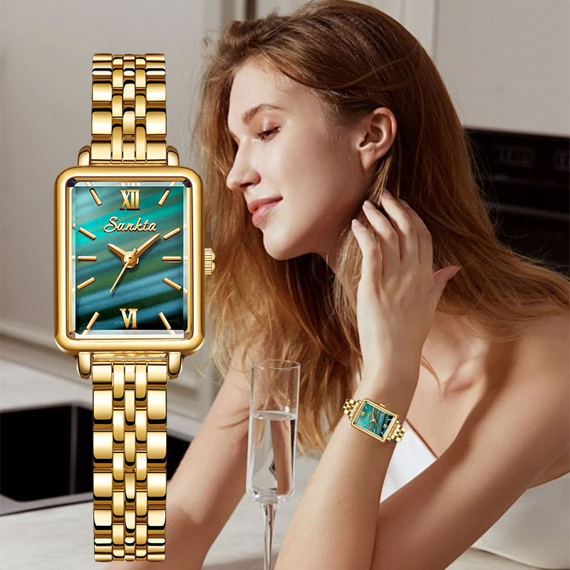 Luxury Watch Square - جديد LIGE Sunkta ساعة كوارتز أنيقة