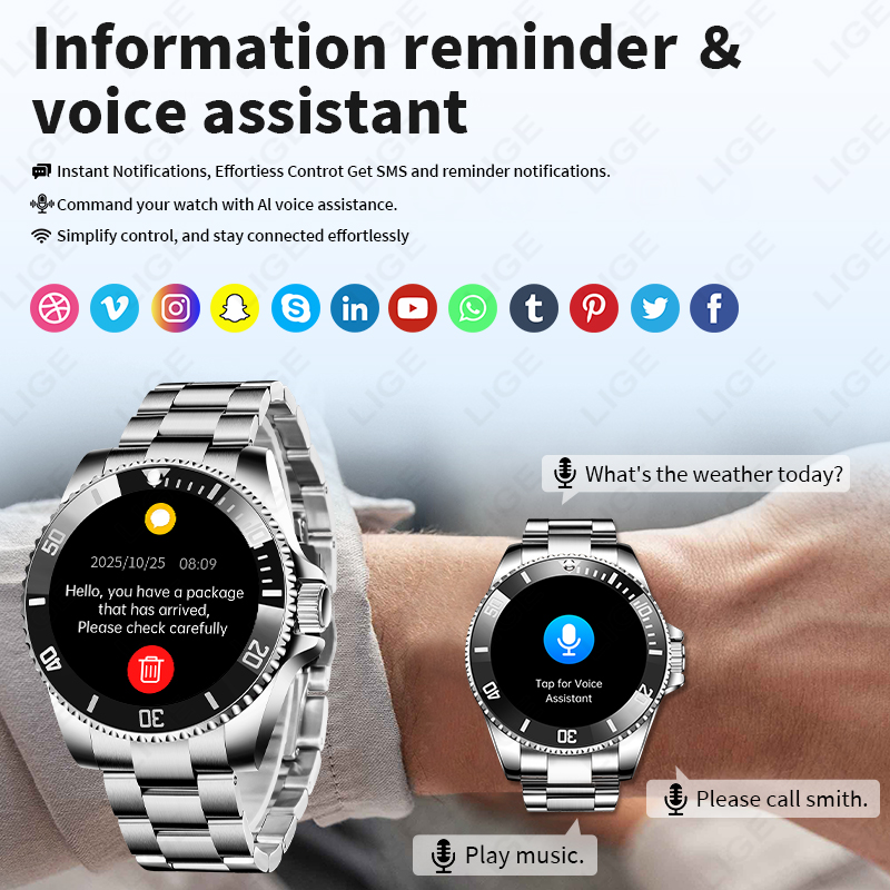 ساعة ذكية LIGE 2026 بشاشة HD م - مراجعة Luxury Watch Arabic وسعره