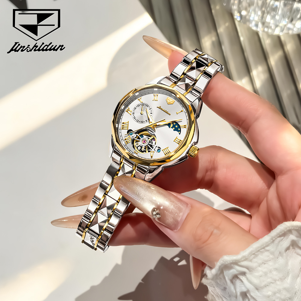 ساعة JSDUN 8937 للسيدات، ساعة  - مراجعة Luxury Watch Moon Phase وسعره