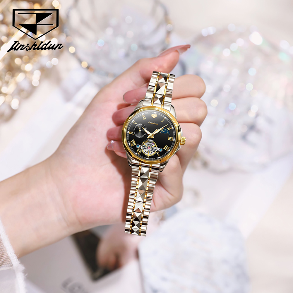 ساعة JSDUN 8937 للسيدات، ساعة  - مراجعة Luxury Watch Moon Phase وسعره