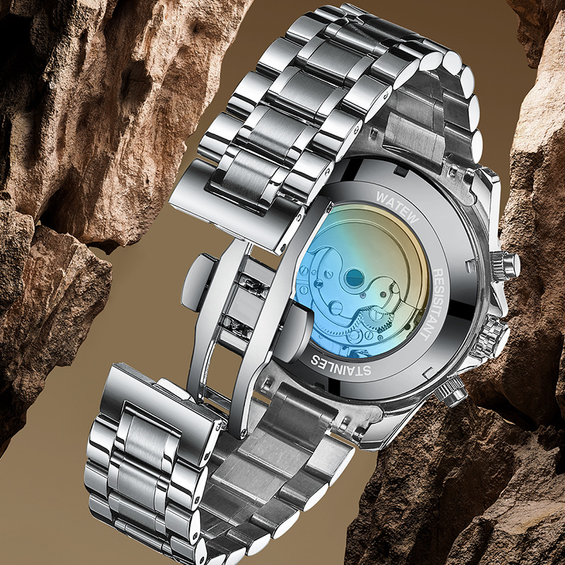 ساعة يد رجالية فاخرة ميكانيكية - مراجعة Luxury Watch Moon Phase وسعره