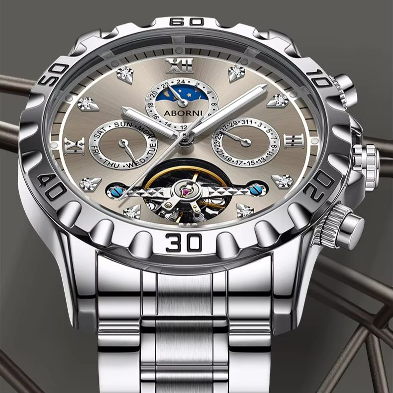 ساعة يد رجالية فاخرة ميكانيكية - مراجعة Luxury Watch Moon Phase وسعره