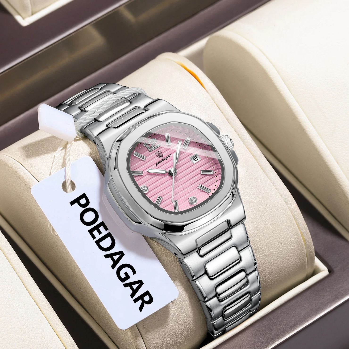 POEDAGAR ساحة أزياء المرأة ساع - مراجعة Luxury Watch Square وسعره