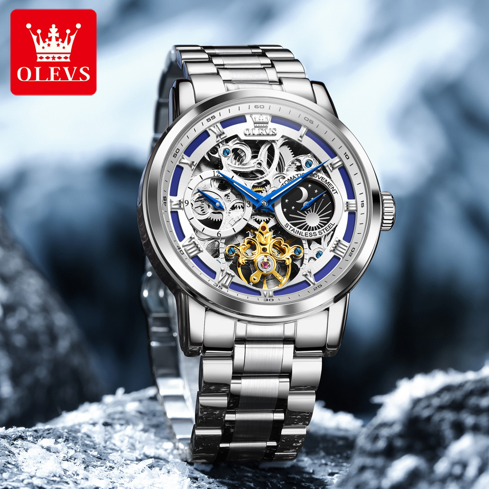 ساعة OLEVS 6670 الأصلية للرجال - مراجعة Luxury Watch Moon Phase وسعره