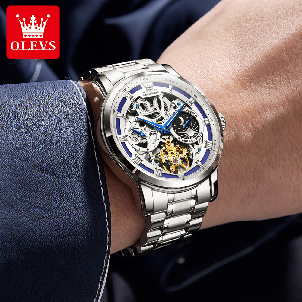 ساعة OLEVS 6670 الأصلية للرجال - مراجعة Luxury Watch Moon Phase وسعره