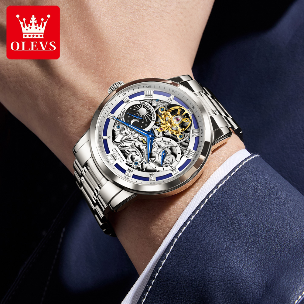 ساعة OLEVS 6670 الأصلية للرجال - مراجعة Luxury Watch Moon Phase وسعره