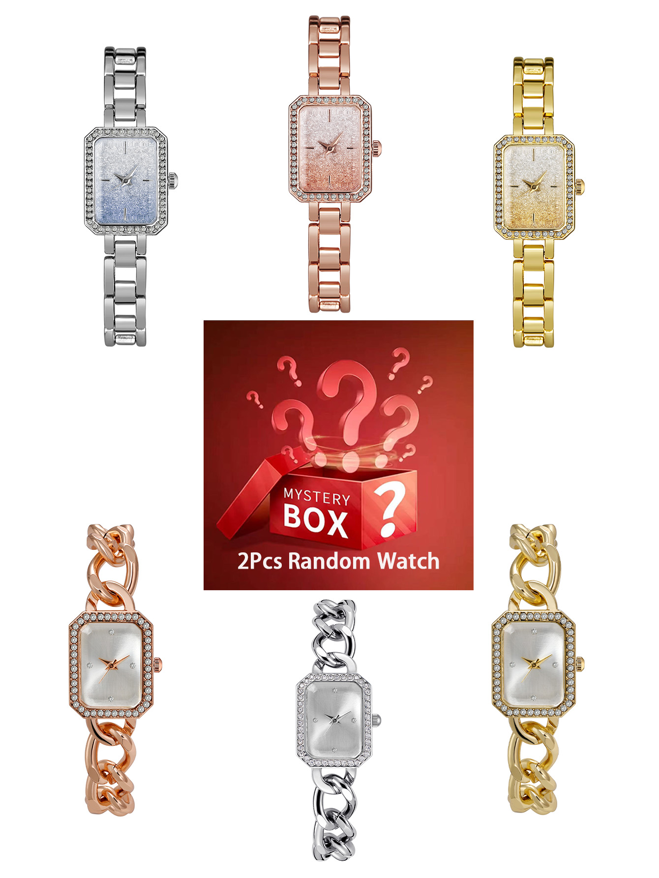 قطعتان من الساعات النسائية، صن - مراجعة Luxury Watch Square وسعره