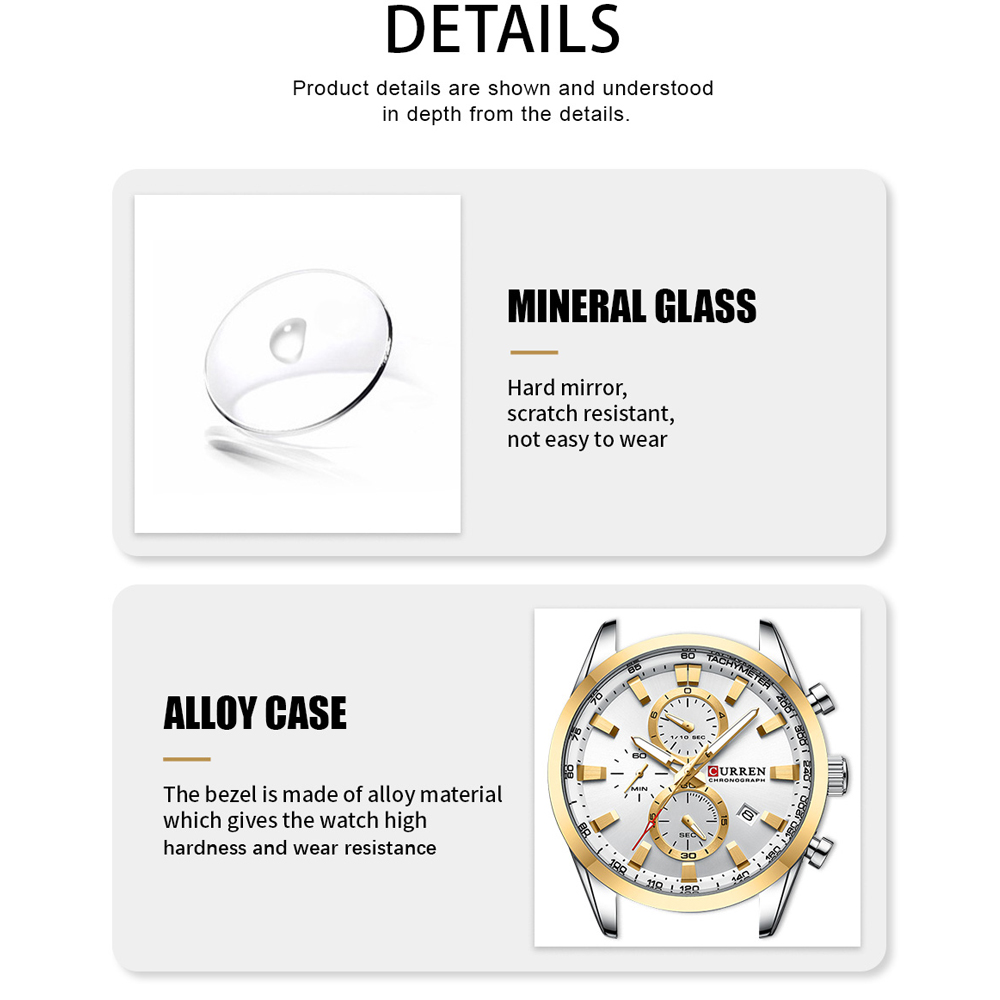 CURREN ساعة كرونوغراف عصرية فا - مراجعة Luxury Watch Apple وسعره