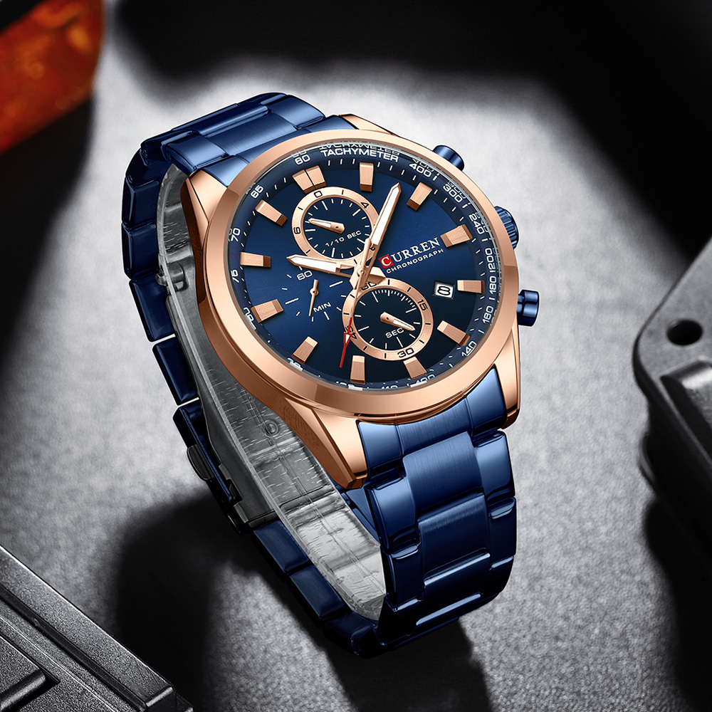 CURREN ساعة كرونوغراف عصرية فا - مراجعة Luxury Watch Apple وسعره
