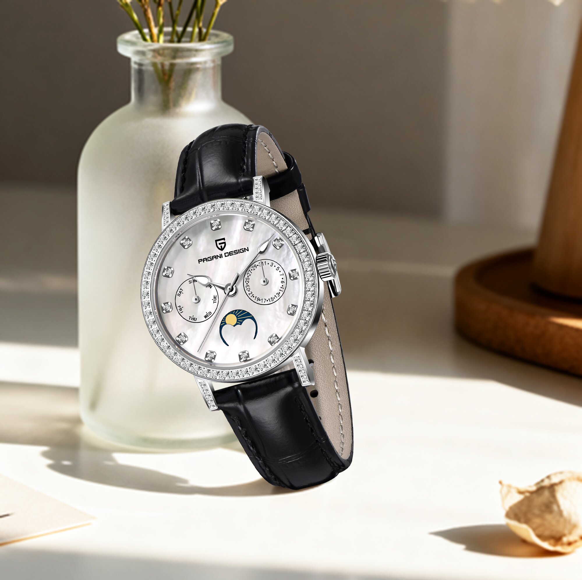 ساعة يد نسائية فاخرة من PAGANI - مراجعة Luxury Watch Moon Phase وسعره