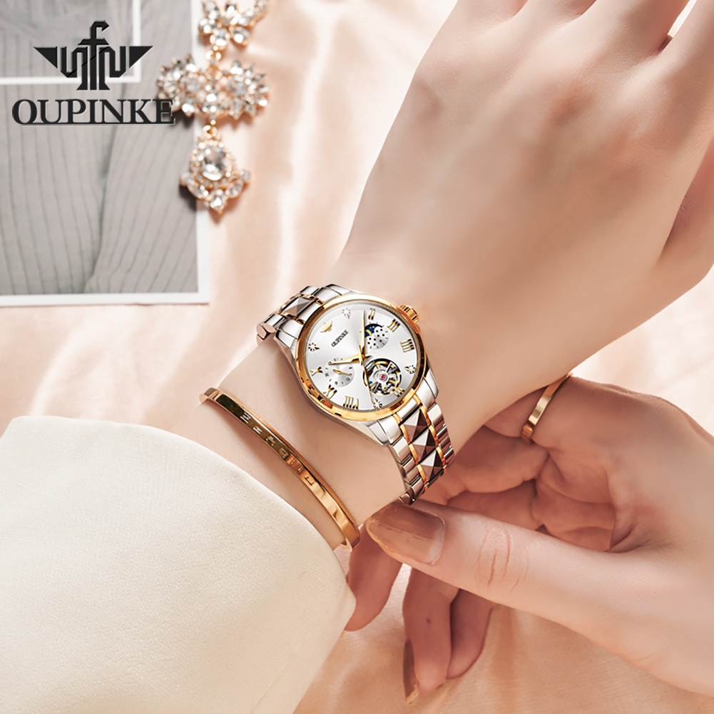 ساعة نسائية أوتوماتيكية فاخرة  - مراجعة Luxury Watch Moon Phase وسعره
