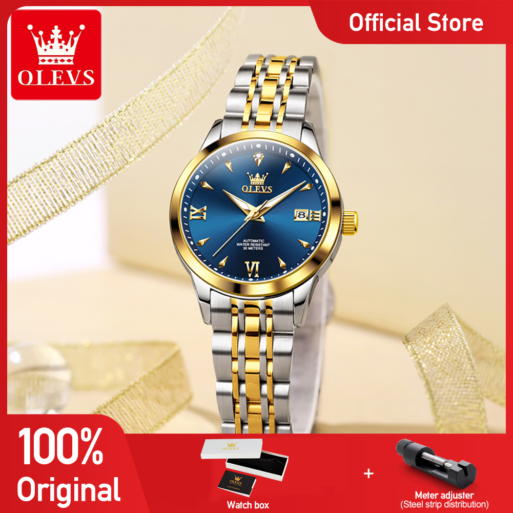 OLEVS 9956 ساعة نسائية ماركة ف - مراجعة Luxury Watch Moon Phase وسعره