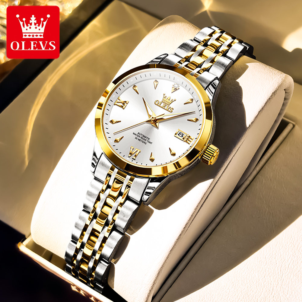 OLEVS 9956 ساعة نسائية ماركة ف - مراجعة Luxury Watch Moon Phase وسعره