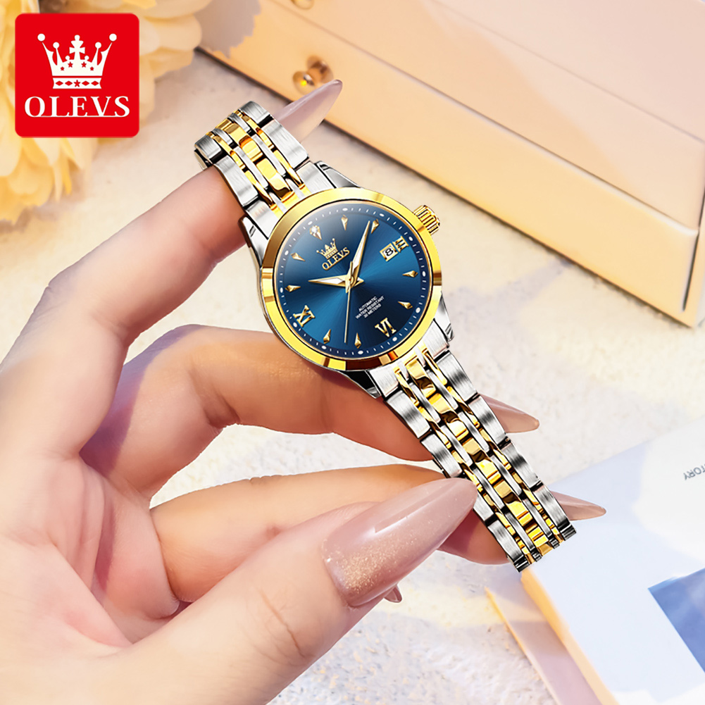 OLEVS 9956 ساعة نسائية ماركة ف - مراجعة Luxury Watch Moon Phase وسعره