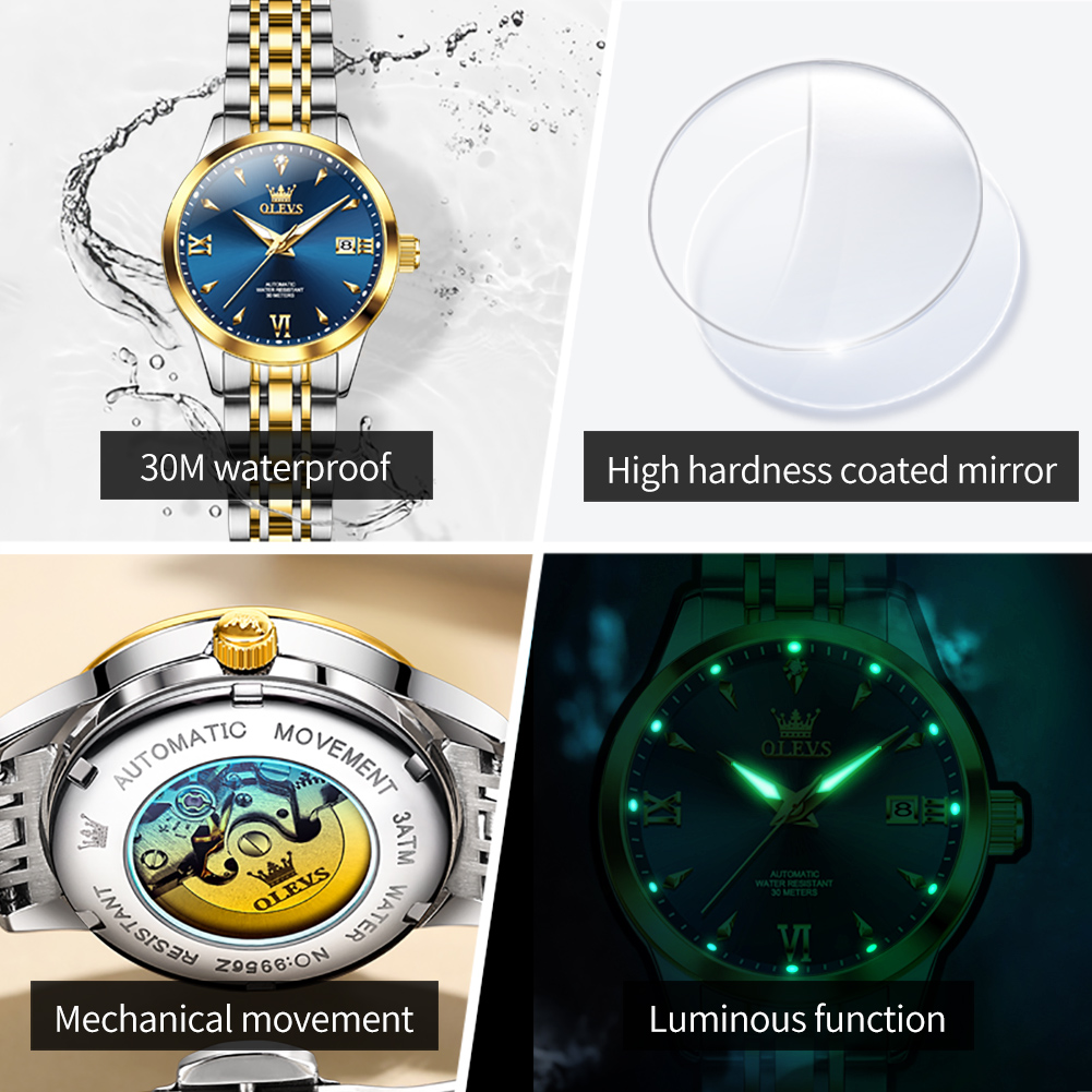 OLEVS 9956 ساعة نسائية ماركة ف - مراجعة Luxury Watch Moon Phase وسعره