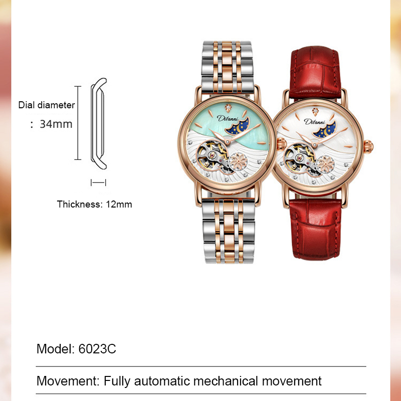 ساعات ميكانيكية أوتوماتيكية لل - مراجعة Luxury Watch Moon Phase وسعره