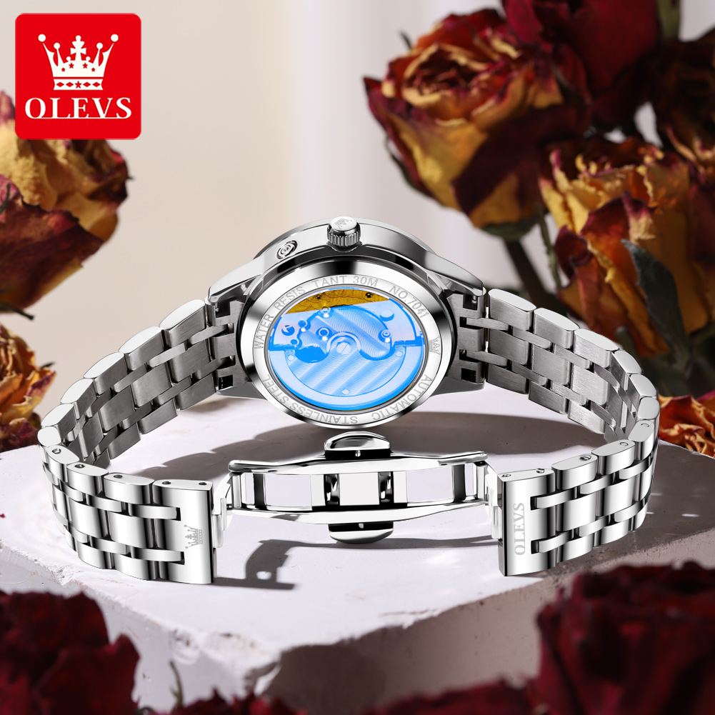 ساعة أوليفس 7041 الميكانيكية ا - مراجعة Luxury Watch Moon Phase وسعره