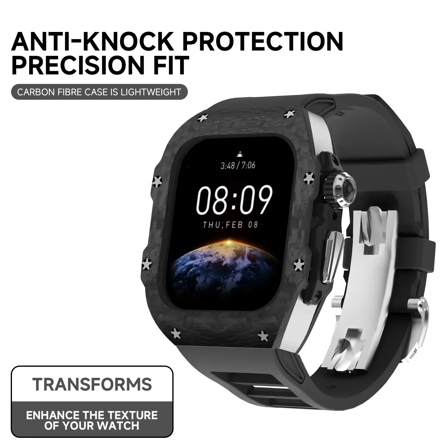 غطاء من ألياف الكربون لساعة أب - مراجعة Luxury Watch Apple وسعره