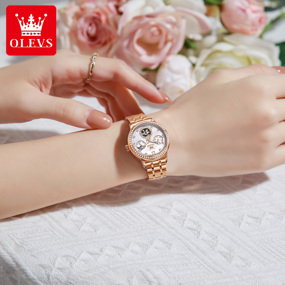 ساعات OLEVS النسائية من أفضل ا - مراجعة Luxury Watch Moon Phase وسعره