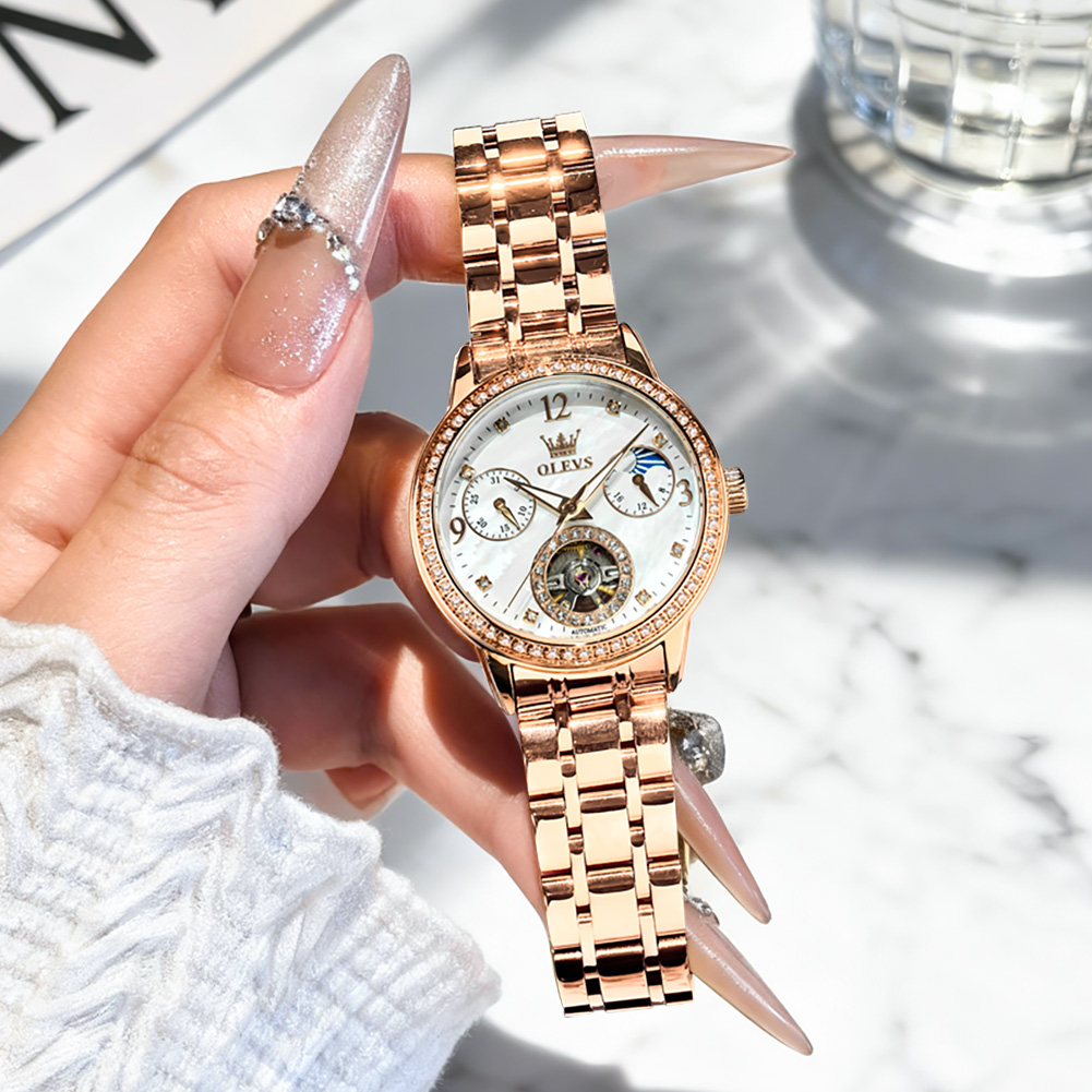 ساعات OLEVS النسائية من أفضل ا - مراجعة Luxury Watch Moon Phase وسعره