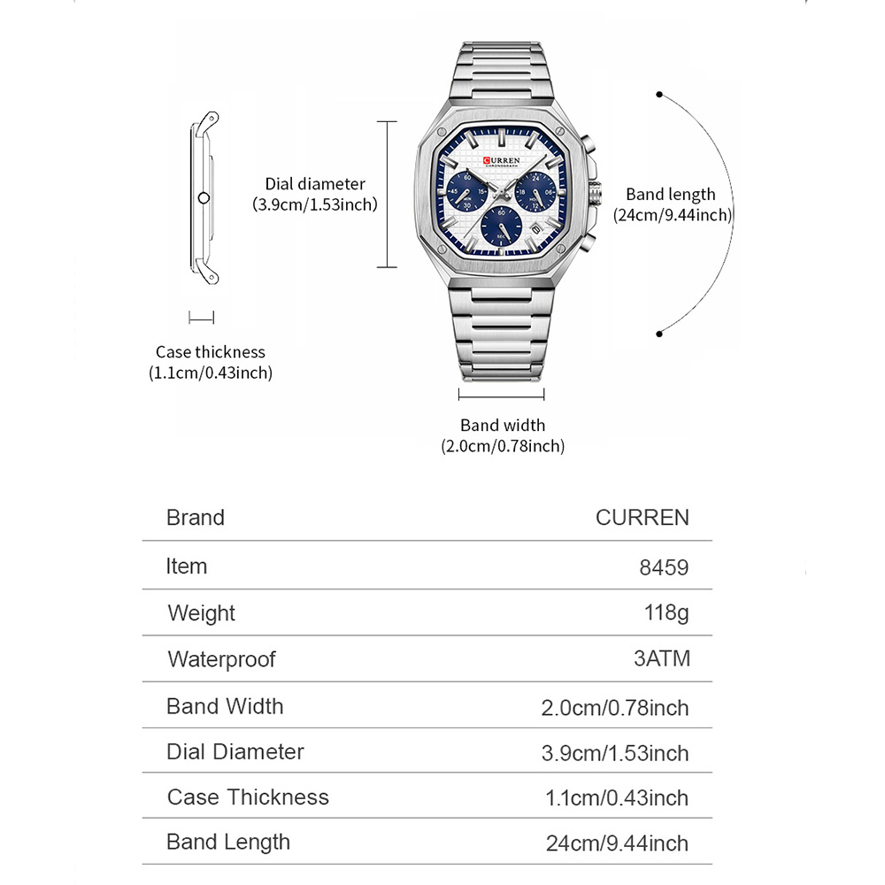 ساعة كورين كرونو مربعة فاخرة ل - مراجعة Luxury Watch Square وسعره
