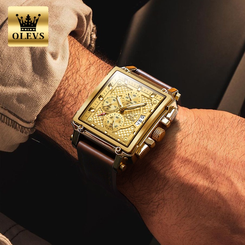 ساعات رجالية من ماركة OLEVS مق - مراجعة Luxury Watch Square وسعره