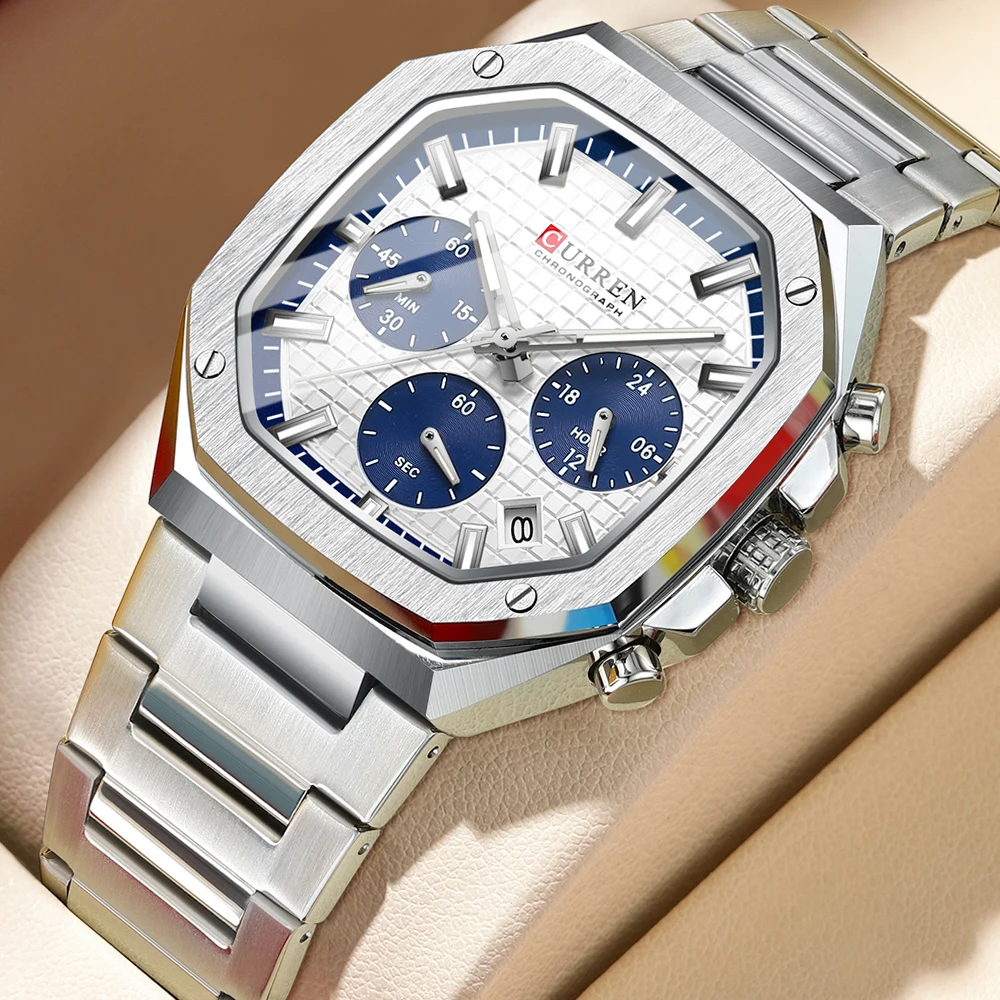 Curren-ساعة يد رجالية ، رياضة  - مراجعة Luxury Watch Apple وسعره