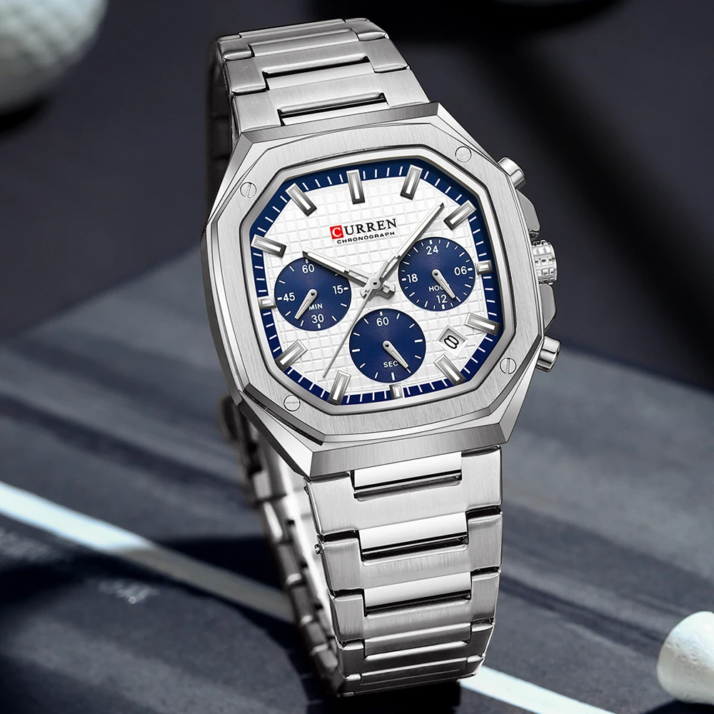 Curren-ساعة يد رجالية ، رياضة  - مراجعة Luxury Watch Apple وسعره